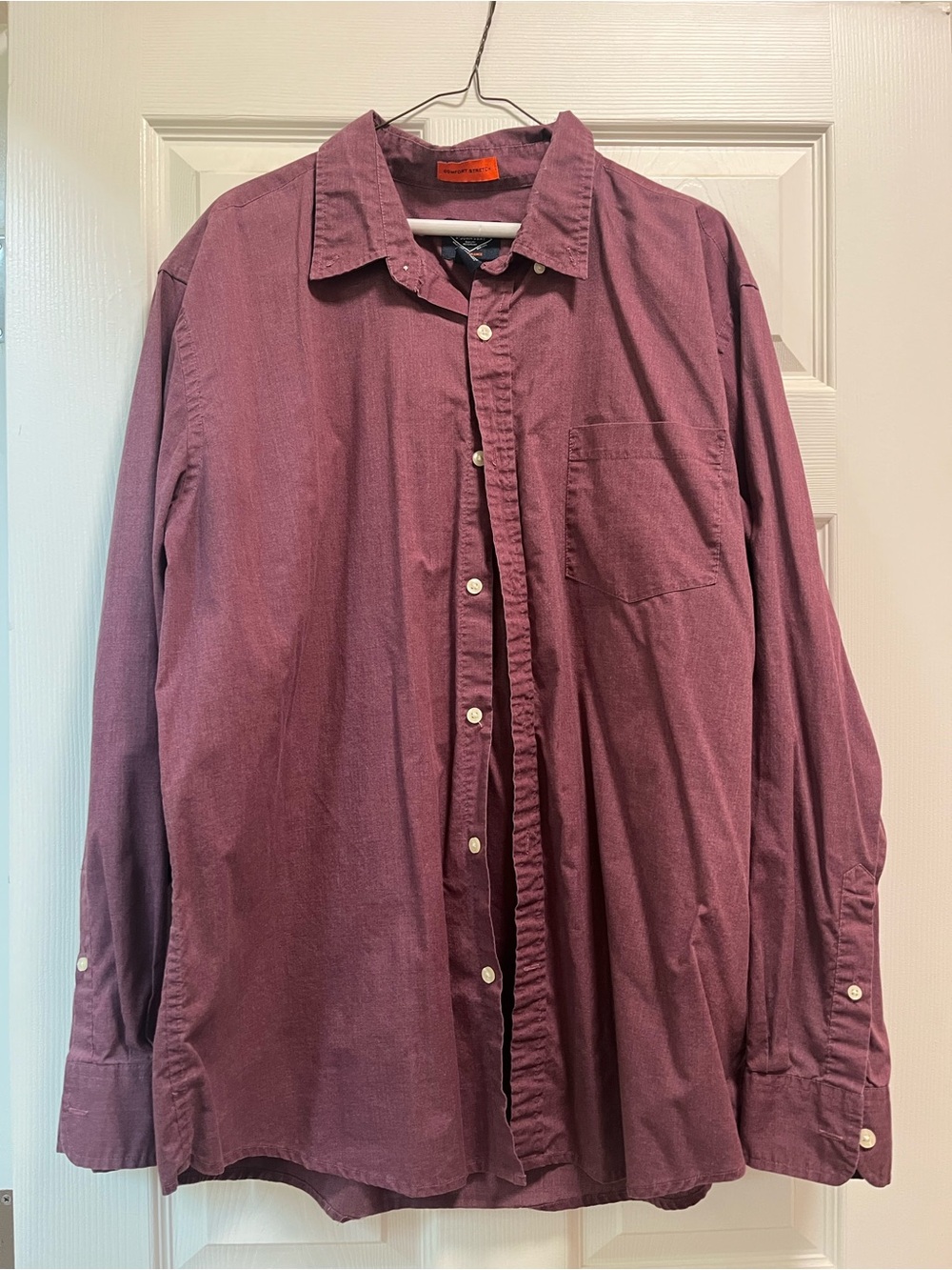 St. John's Bay Men's Long-Sleeve Button-Up Shirt in Plum